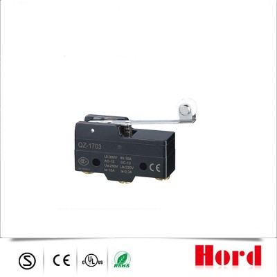 Hot Selling Snap Action Micro Switch QZ-1703 with Hinge Plastic Roller Lever