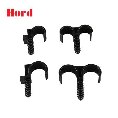 Large Size Single Type Cable Clip with Plastic Screw for PVC Domestic Hose