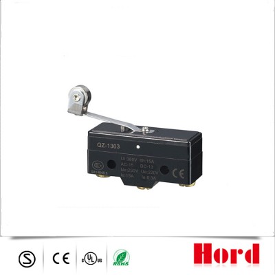 Self-reset Type Snap Action Micro Switch QZ-1303 with Leaf Spring Roller Long Lever