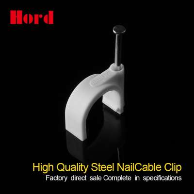 Full Size 20mm Circular Shaped Cable Clip with Steel Nail