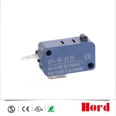 Push Button Snap Action Basic Micro Switch without Lever for Automatic Equipment