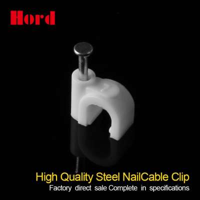 Hot Sell 7mm Round Shaped Cable Clip with Steel Nail