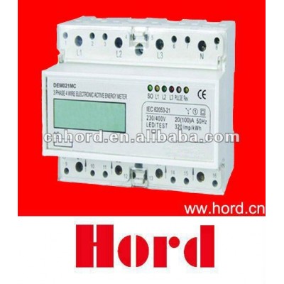 DEM021MC Three Phase four wire DIN-rail Kilowatt Hour Energy Meter